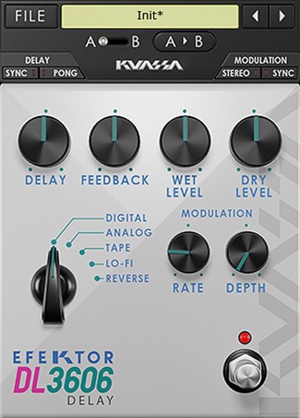 Kuassa Efektor DL3606 Delay Plug-in Software, Digital Download, Action Position Back