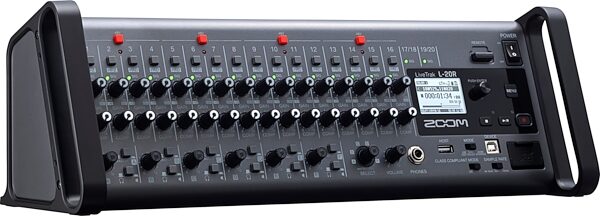 Zoom LiveTrak L-20R Portable Digital Mixer and Recorder, New, Action Position Front