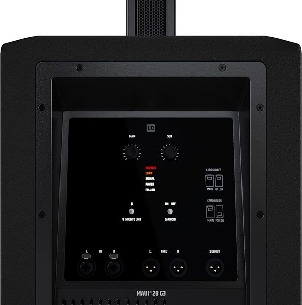LD Systems MAUI 28 G3 Compact Powered PA System, Black, Action Position Back