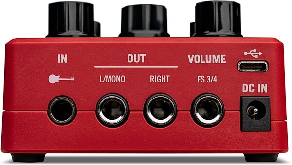 Line 6 POD Express Guitar Multi-FX and Amp Modeling Pedal, Red, Action Position Back