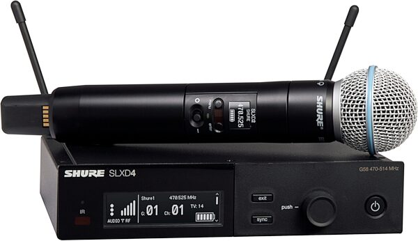 Shure SLXD24/B58 Handheld Wireless Beta 58 Microphone System, Band G58 (470-514 MHz), Main