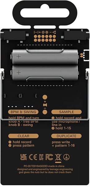 Teenage Engineering PO-33 KO Pocket Operator Sampler, New, Action Position Back