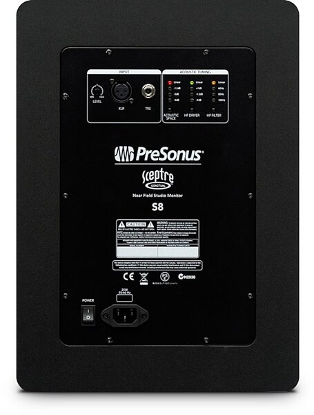 PreSonus Sceptre S8 CoActual Active Studio Monitor, USED, Open Box (Good), Back