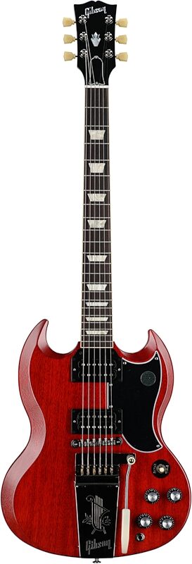 Gibson SG Standard '61 Maestro Vibrola Faded Electric Guitar (with Case), Vintage Cherry Satin, Full Straight Front