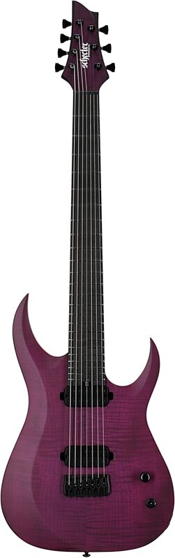 Schecter John Browne Tao-7 Electric Guitar, 7-String, Transparent Purple, Full Straight Front