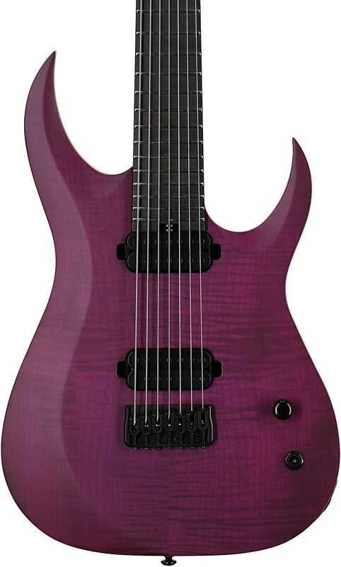 Schecter John Browne Tao-7 Electric Guitar, 7-String, Transparent Purple, Body Straight Front