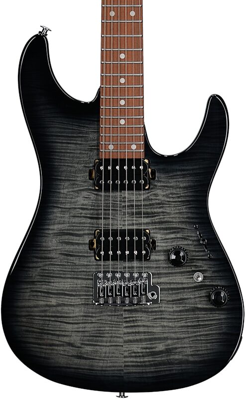 Ibanez AZ24S1F Electric Guitar, Transparent Black Sunburst, Body Straight Front