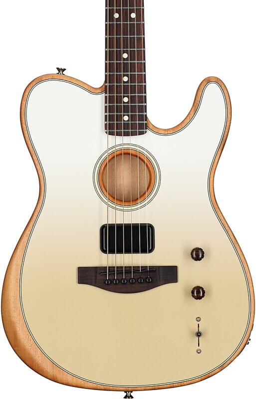 Fender FINNEAS Acoustasonic Player Telecaster Acoustic-Electric Guitar, (with Gig Bag), Cappuccino, Body Straight Front