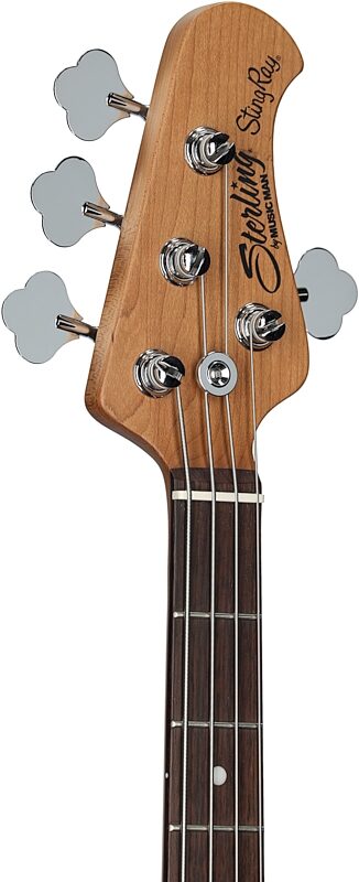 Sterling by Music Man StingRay Ray34HH Electric Bass, Charcoal Frost, Headstock Left Front