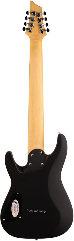 Schecter C-8 Deluxe Electric Guitar, Satin Black, Full Straight Back