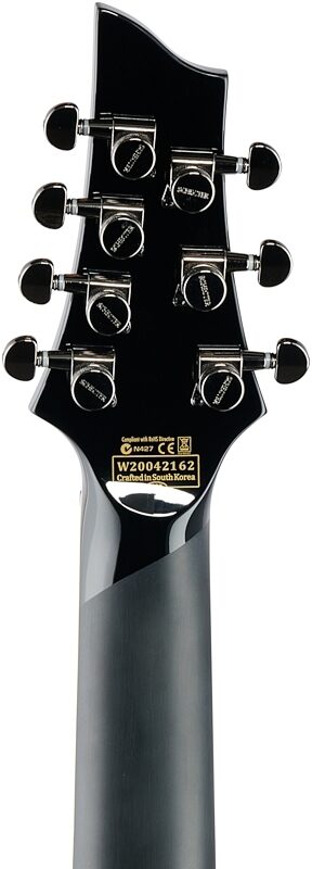 Schecter C-7 Blackjack Electric Guitar, 7-String, Gloss Black, Headstock Straight Back