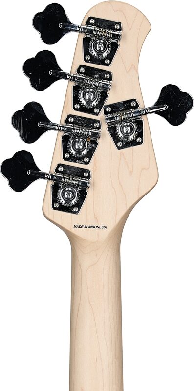 Sterling by Music Man Ray5LH Electric Bass, Left-Handed, Chopper Blue, Headstock Straight Back