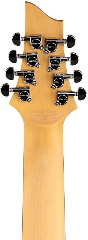 Schecter C-8 Deluxe Electric Guitar, Satin Black, Headstock Straight Back