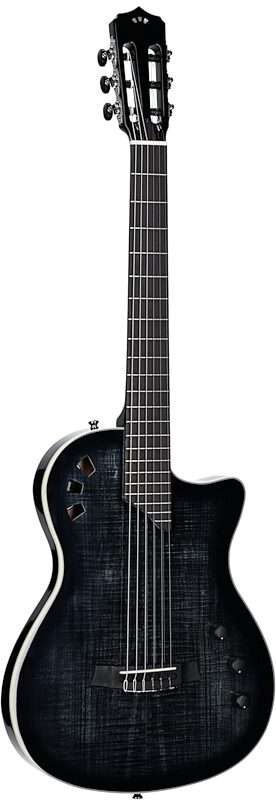Cordoba Stage Thinbody Nylon Acoustic-Electric Guitar, Black Burst, Body Left Front