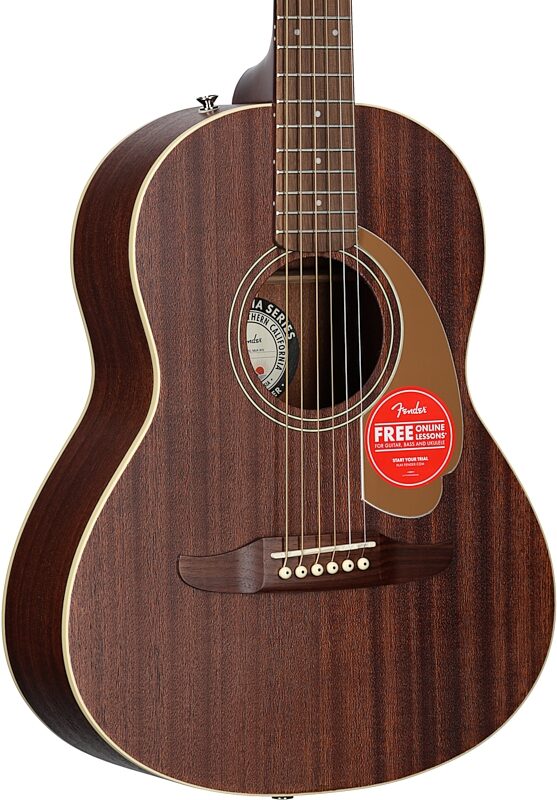 Fender Sonoran Mini Acoustic Guitar (with Gig Bag), All-Mahogany, Full Left Front